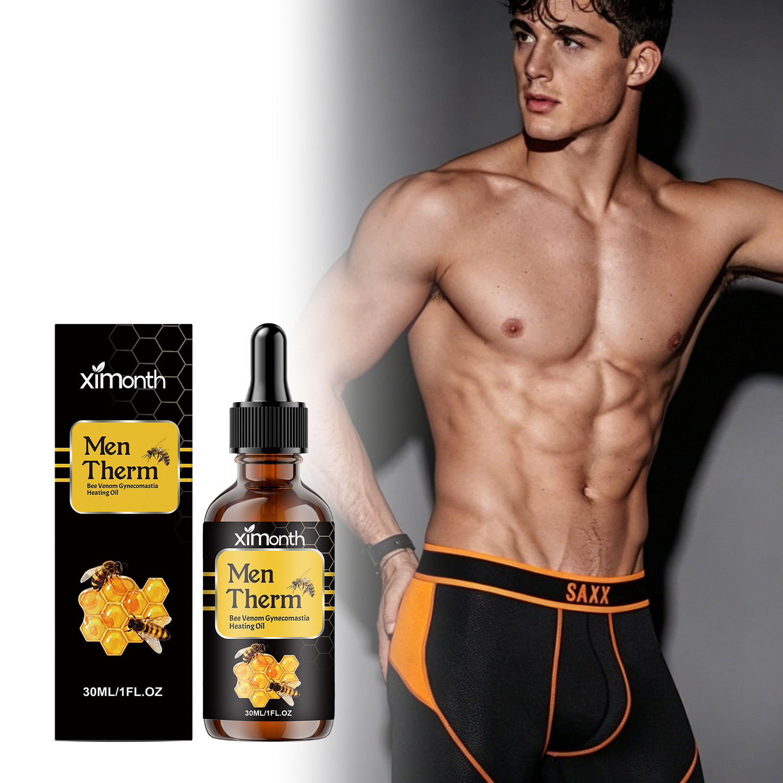Body Oil - เซรั่มบำรุงผิวหน้าอกสำหรับผู้ชาย ขนาด 30 มล. ช่วยเสริมรูปทรงหน้าอก ให้ผิวหน้าอกกระชับ