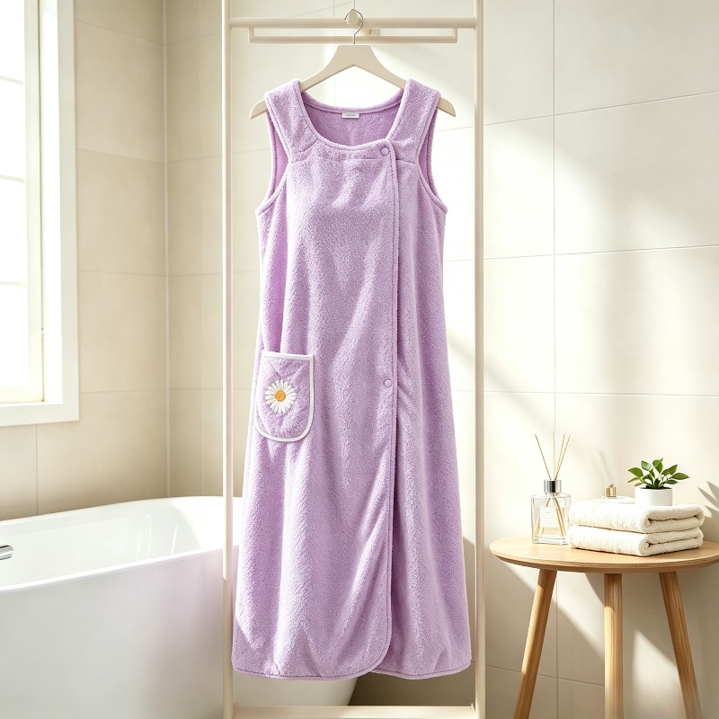 Spa Towel - ผ้าขนหนูอาบน้ำลายดอกไม้สีชมพูขนาดยาวพิเศษ ซึมซับน้ำได้ดี ไม่เป็นขุย และนุ่มสบาย เหมาะสำหรับสปา, ซาวน่า,
