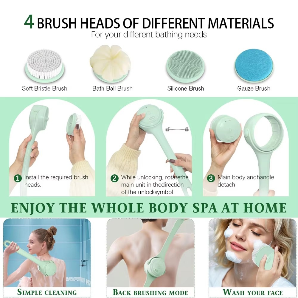 แปรงอาบน้ำไฟฟ้า 4 หัว แปรงขัดห - Body Brush บทวิจารณ์และราคา
